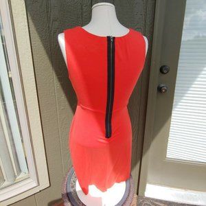 MOSSIMO Sunburst Orange dress with black zipper in the back